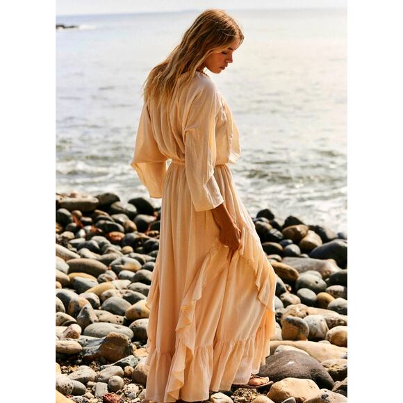Free People Shore Chic Maxi Dress Buttercream size S - Picture 4 of 4